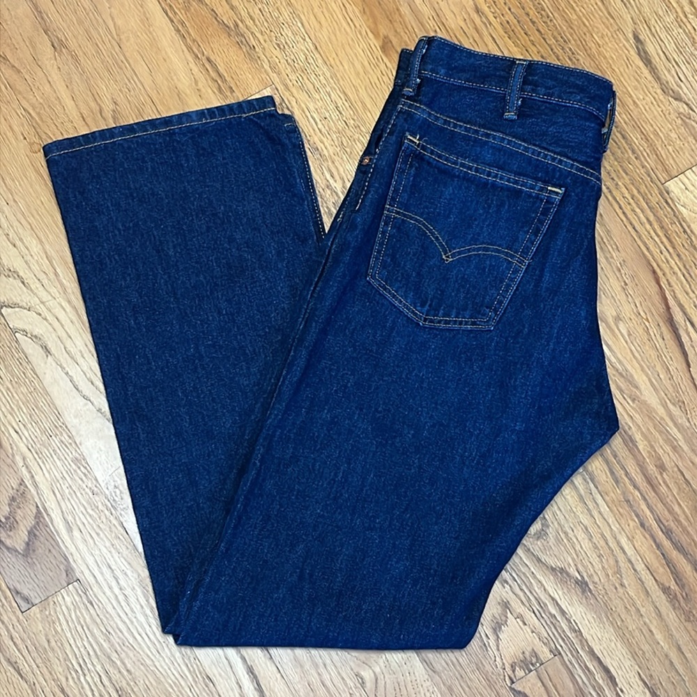 Levi's 517 Boot Cut Dark Wash Made Aug 2013 Blue Jeans Men's W/34 L/32 - Picture 6 of 12